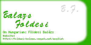 balazs foldesi business card